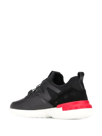 Tod's Techno-fabric And Leather Sneakers In Black