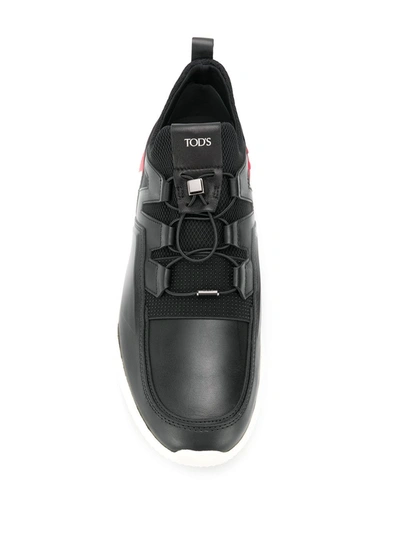 Tod's Techno-fabric And Leather Sneakers In Black