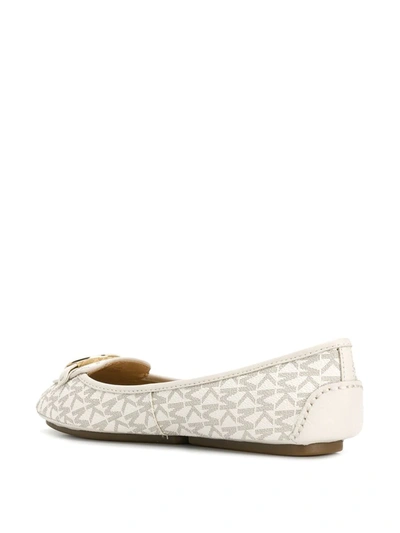 Michael Michael Kors Jilly Womens Faux Leather Slip-on Ballet Flats In Neutrals