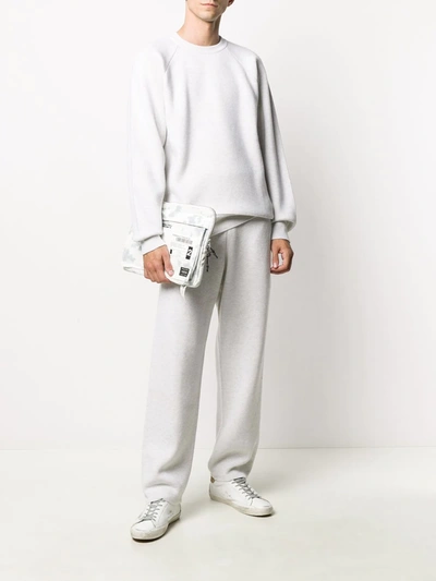 Barrie Ideal Rib-trimmed Cashmere Jumper In White