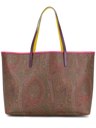 ETRO: satchel bag in paisley coated cotton - Multicolor