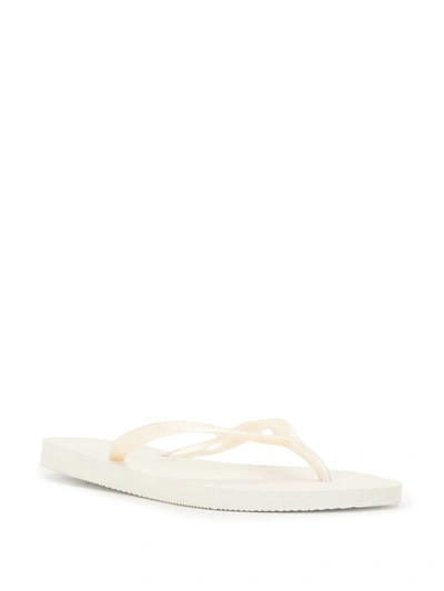 Shop Havaianas Slim Textured Flip-flops In White