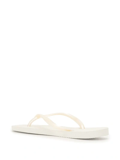 Shop Havaianas Slim Textured Flip-flops In White