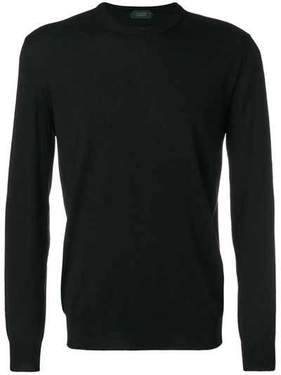 Shop Zanone Crew Neck Sweater In Black