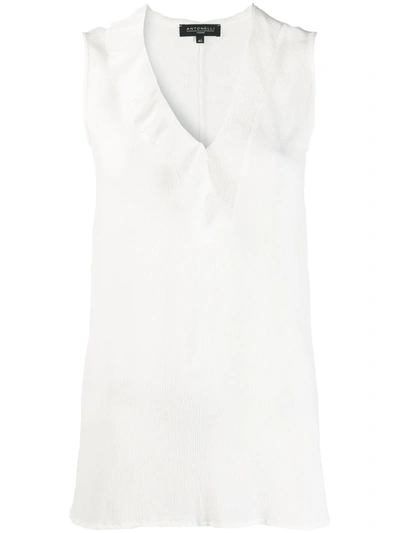 Shop Antonelli Sleeveless Crinkled Blouse In White