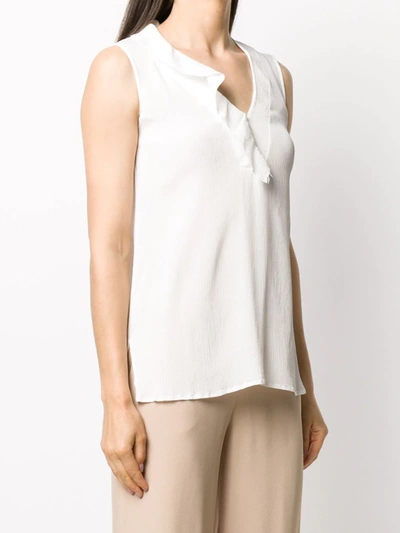 Shop Antonelli Sleeveless Crinkled Blouse In White