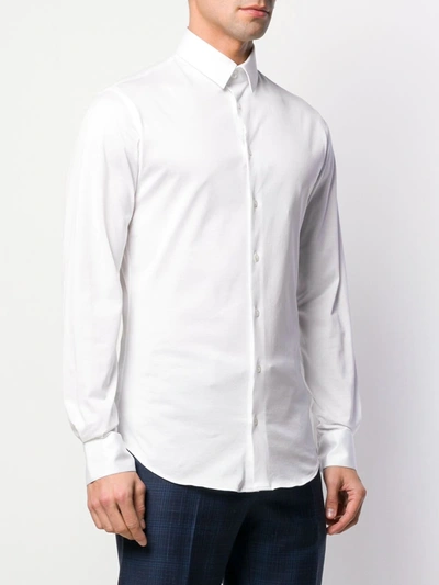 Shop Giorgio Armani Plain Button Shirt In White
