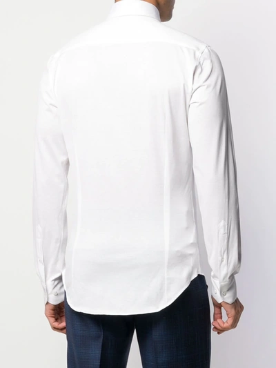Shop Giorgio Armani Plain Button Shirt In White