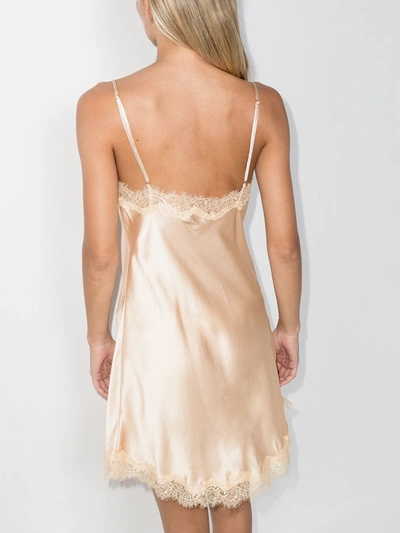 Shop Sainted Sisters Lace-trimmed Nightdress In Neutrals