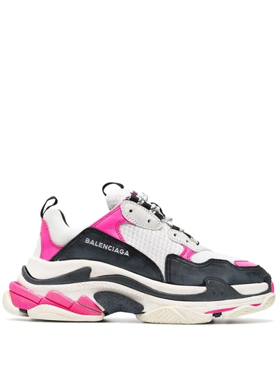 Shop Balenciaga Triple S Sneakers In White