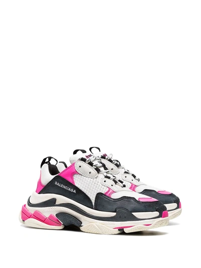 Shop Balenciaga Triple S Sneakers In White