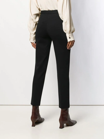 Shop Ferragamo Cropped Formal Trousers In Black