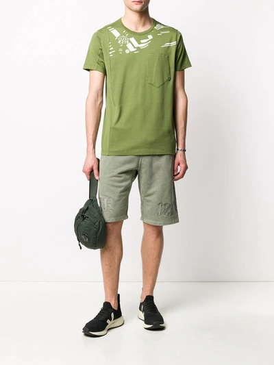 Shop Stone Island Shadow Project Printed Ss Catch Pocket T-shirt In Green