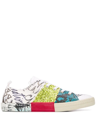 Shop Maison Margiela Graffiti Low-top Sneakers In White