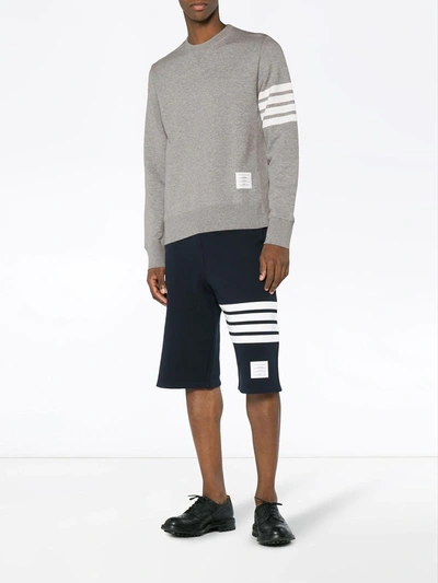 Shop Thom Browne Engineered 4-bar Jersey Sweatshirt In Grey