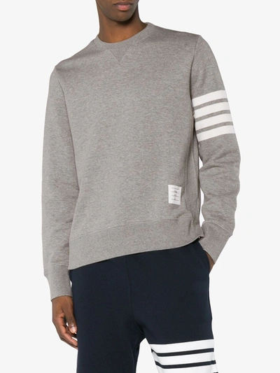 Shop Thom Browne Engineered 4-bar Jersey Sweatshirt In Grey