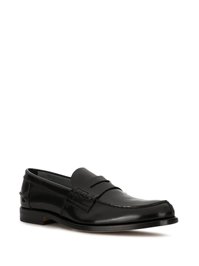 Shop Tod's Leather Loafers In Black