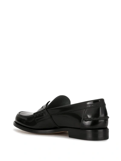 Shop Tod's Leather Loafers In Black