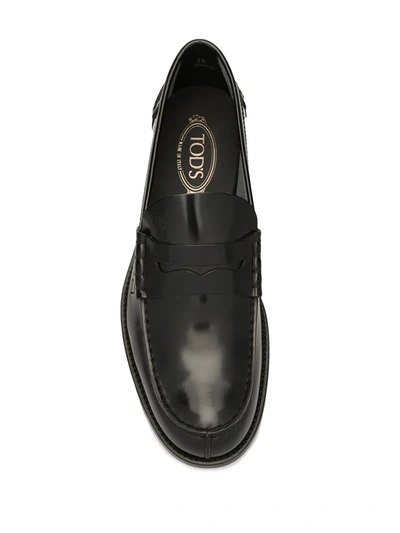 Shop Tod's Leather Loafers In Black