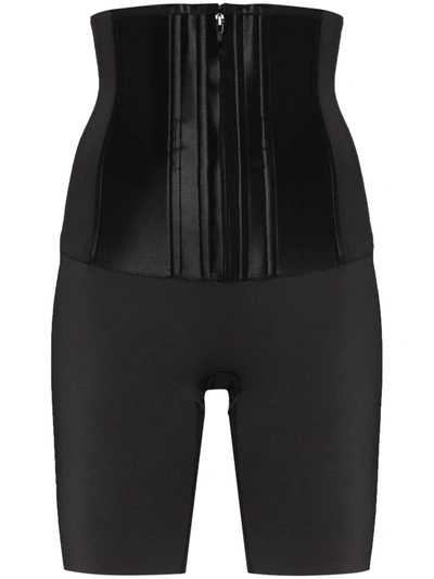 Shop Spanx Under Sculpture Waist Cincher Shorts In Black