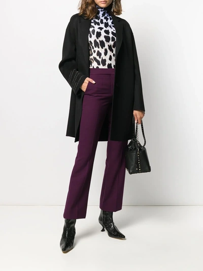 Shop Valentino Straight-leg Trousers In Purple