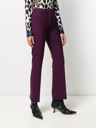 Shop Valentino Straight-leg Trousers In Purple