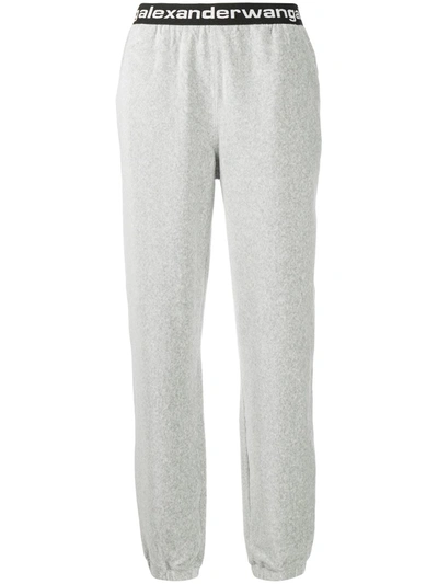 Shop Alexander Wang T Logo-tape Track Pants In Grey