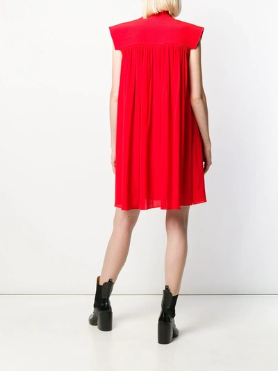 GIVENCHY PLEATED DAY DRESS - 红色