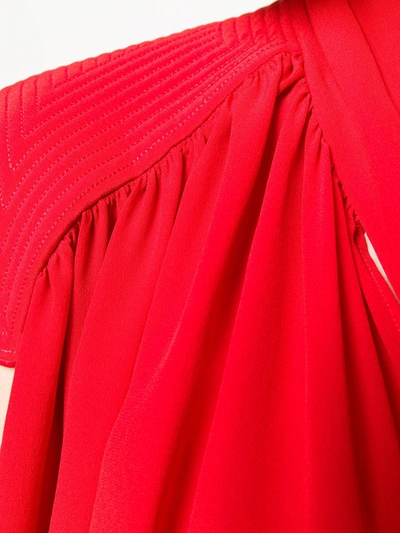 Shop Givenchy Pleated Day Dress In Red