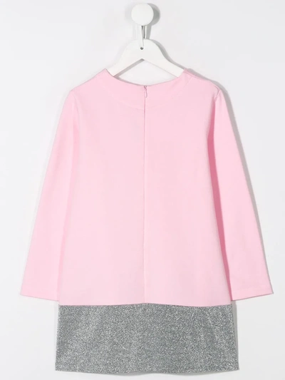 Shop Simonetta Glitter Hem Sweatshirt Dress In 503 Pink
