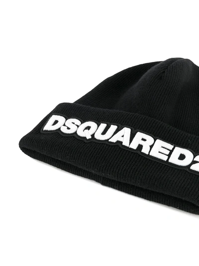 Dsquared2 Wool Logo Hat In Black