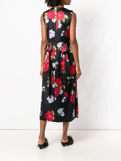 Shop Simone Rocha Bow Ribbon Floral Dress In Black