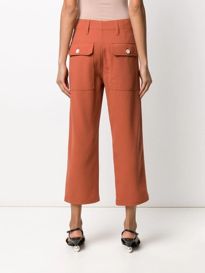 Shop Jejia Cropped Straight Leg Trousers In Orange