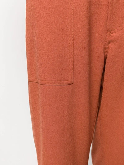 Shop Jejia Cropped Straight Leg Trousers In Orange