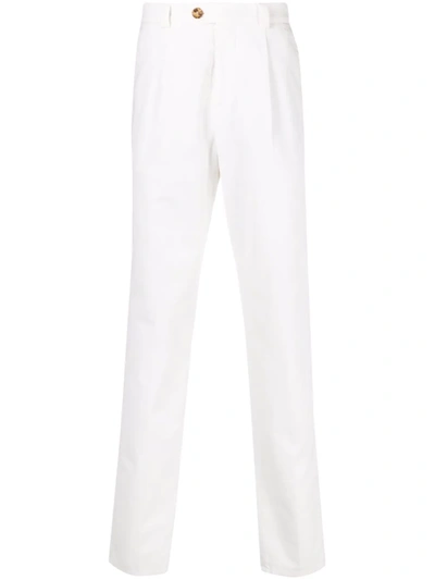 Shop Brunello Cucinelli Straight-leg Chino Trousers In White