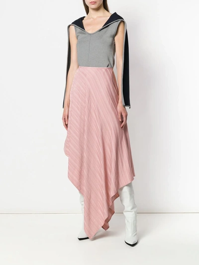 Shop Sid Neigum Textured Asymmetric Skirt In Pink