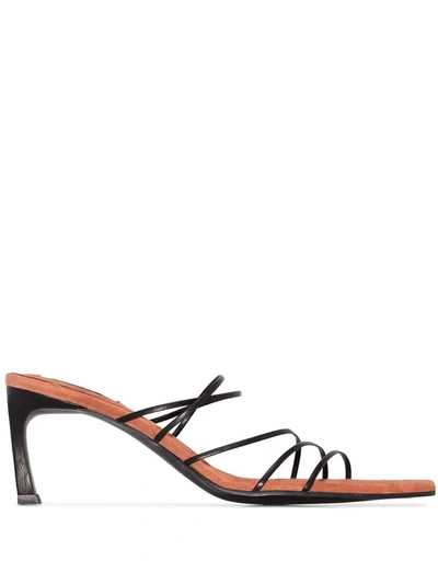 Reike Nen Black 5 Strings Pointed Sandals In Black