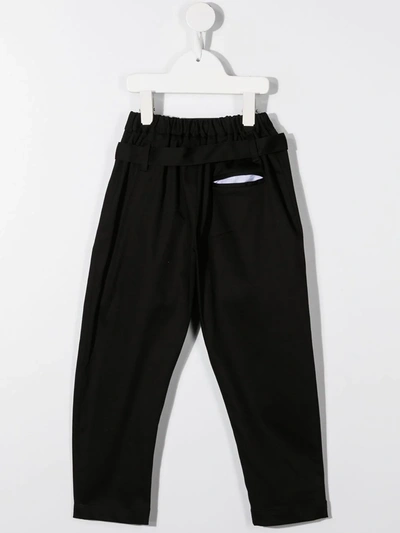 Shop Anja Schwerbrock Belted Straight Trousers In Black