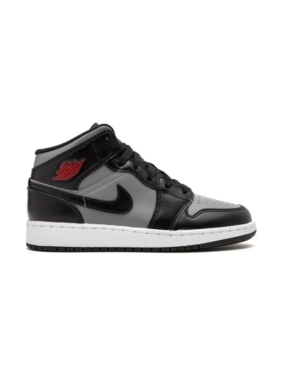 Jordan Air  1 Mid Lace-up Sneakers In Black