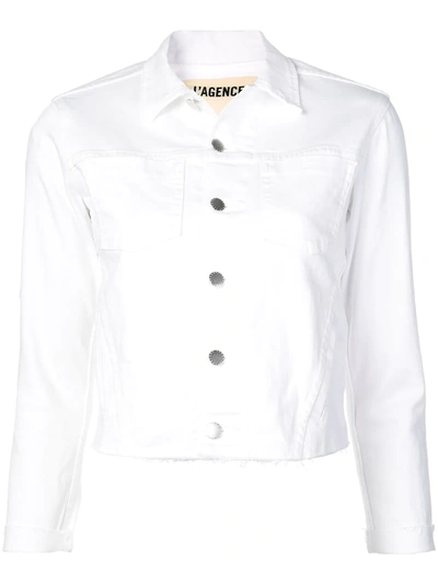 Shop L Agence Classic Denim Jacket In White