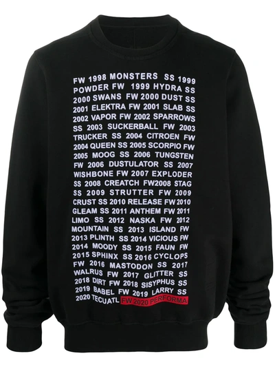 Shop Rick Owens Drkshdw Text-print Cotton Sweatshirt In Black