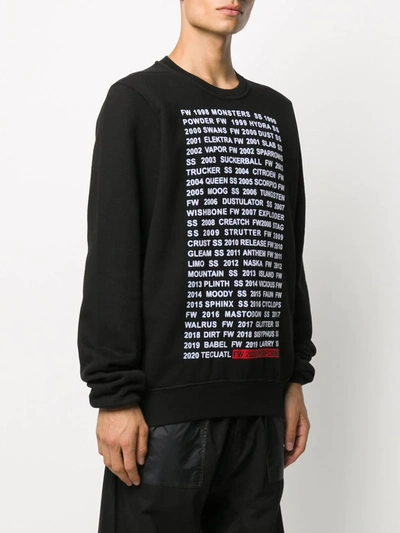 Shop Rick Owens Drkshdw Text-print Cotton Sweatshirt In Black