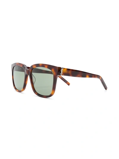 Shop Saint Laurent Slm40 Sunglasses In Brown