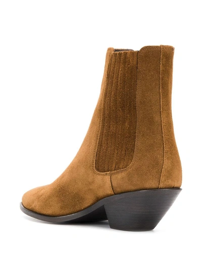 Shop Saint Laurent West Chelsea Boots In Brown