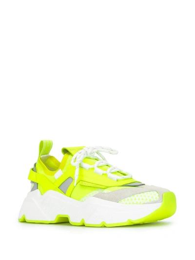 Dolce & Gabbana Daymaster Sneaker In Stretch Jersey In Yellow