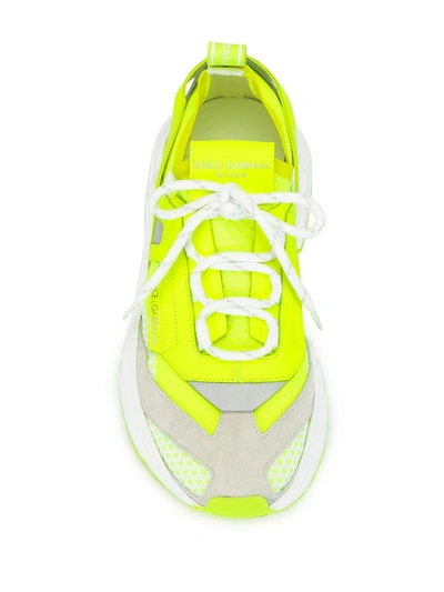 Dolce & Gabbana Daymaster Sneaker In Stretch Jersey In Yellow