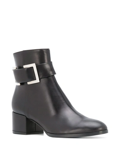 Shop Sergio Rossi Buckle Ankle Boots In Black