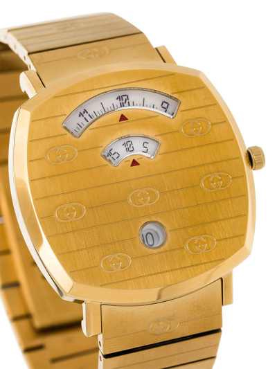 Shop Gucci Grip 35mm Watch In Gold