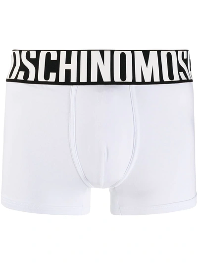 Shop Moschino Logo Waistband Boxers In White