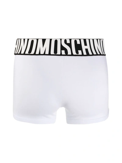 Shop Moschino Logo Waistband Boxers In White